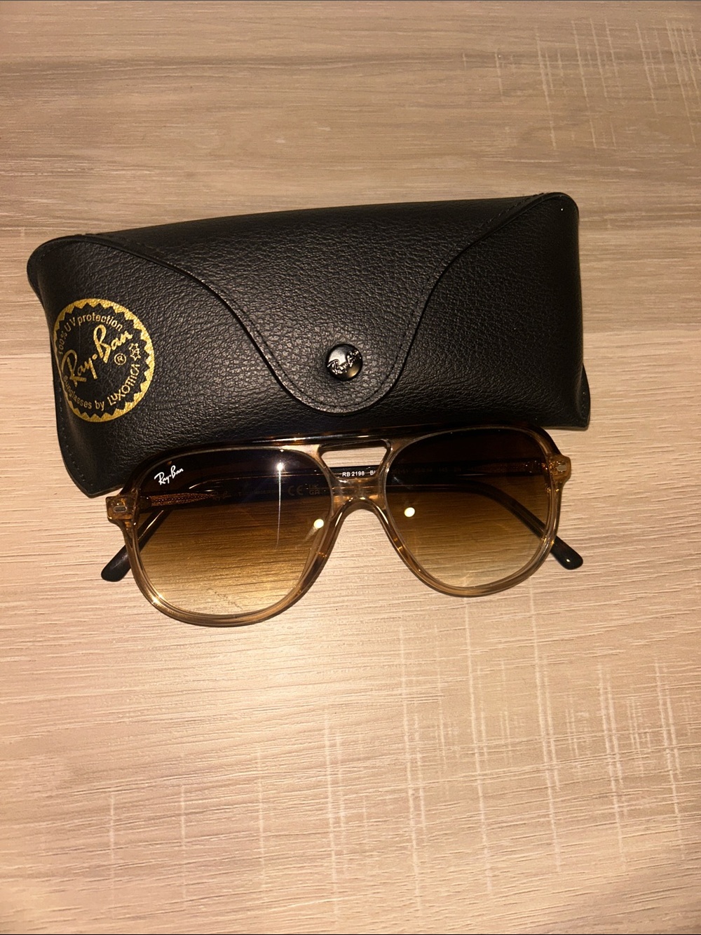 Ray-Ban Bill Brown Gradient Aviator Sunglasses with Black Case